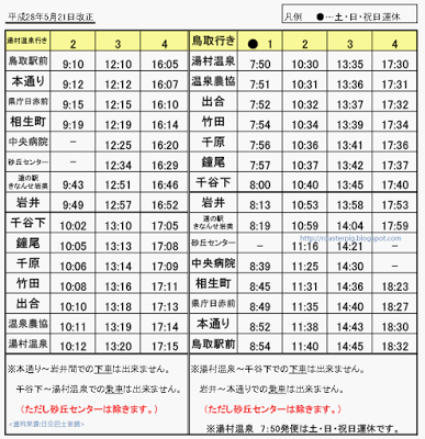 ゆめぐりエクスプレスバス 湯村温泉巴士班次時間表